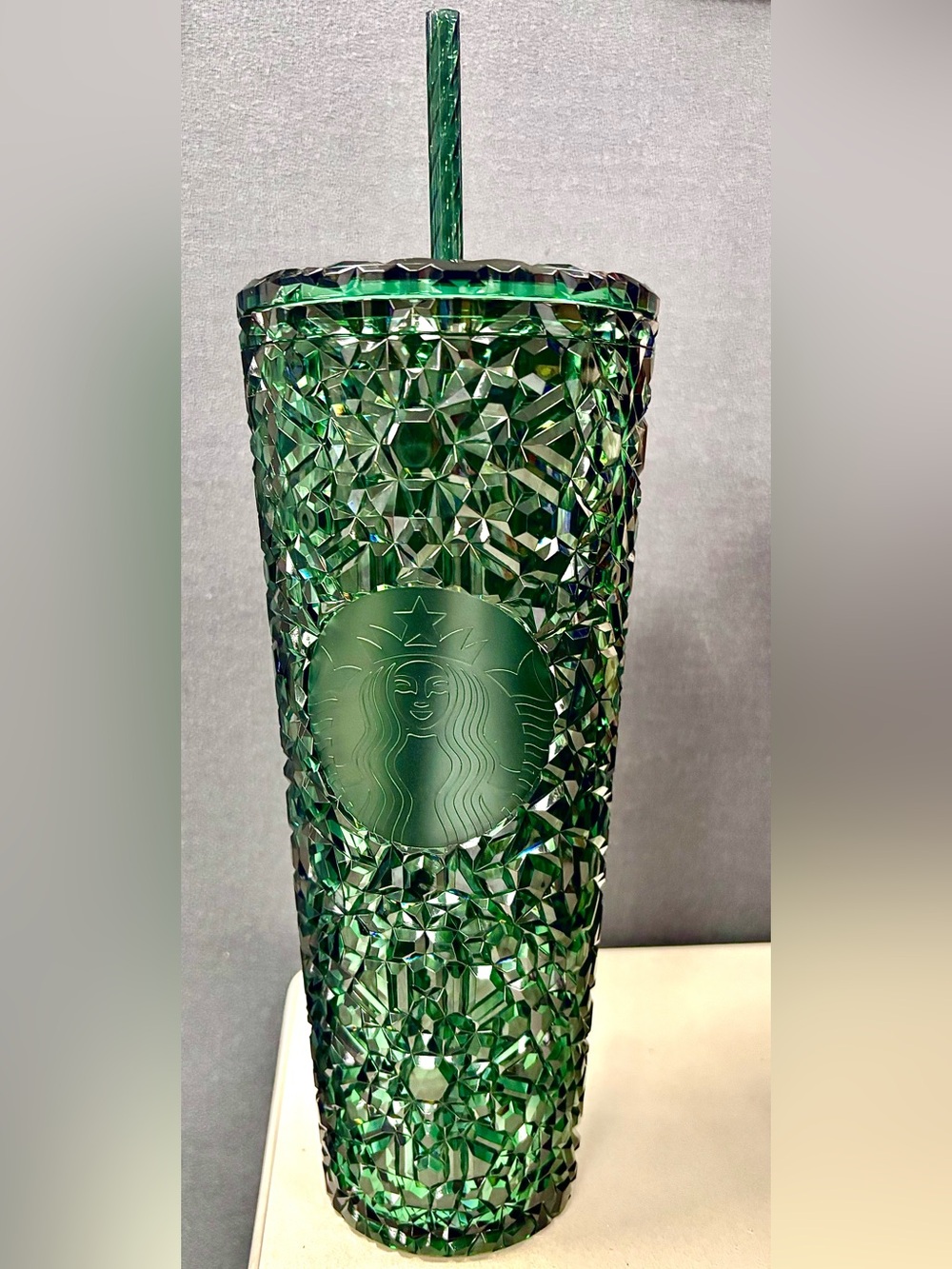 Starbucks Emerald Faceted Tumbler - Deep Green